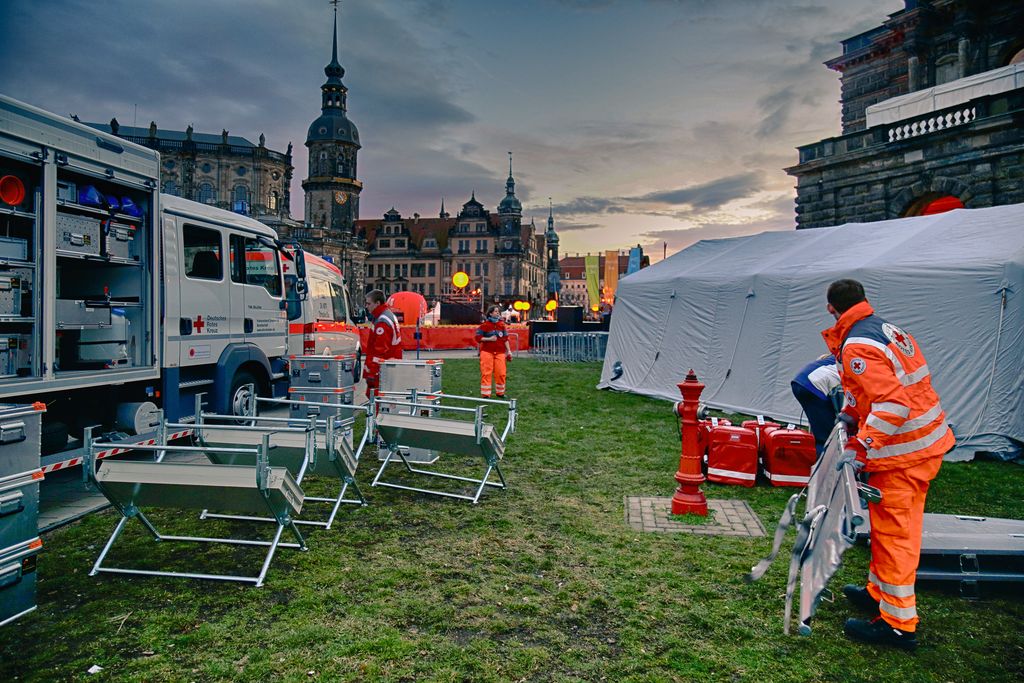 Einsatzübung in der Dresdner Altstadt