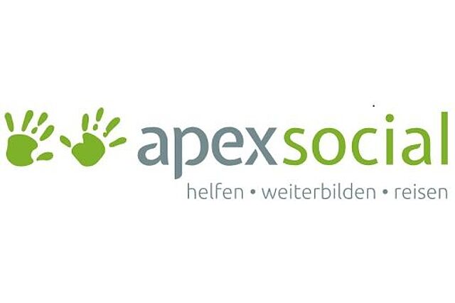 Das Logo der Firma apex social ist zu sehen.